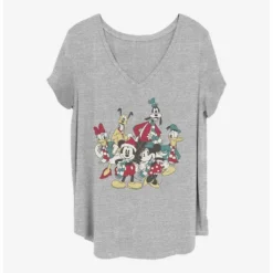 New 😉 Disney Mickey Mouse Holiday Group Girls T-Shirt Plus Size 👍