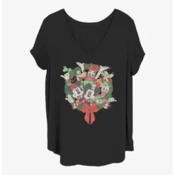 Discount 💯 Disney Mickey Mouse Mickey Friends Wreath Girls T-Shirt Plus Size 🔔
