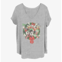 Budget ⭐ Disney Mickey Mouse Mickey Friends Wreath 🤩 Girls T-Shirt Plus Size 🧨