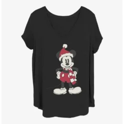 New ❤️ Disney Mickey Mouse Mickey Hat 🔥 Girls T-Shirt Plus Size 😀