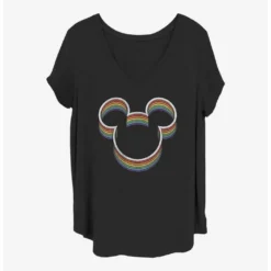 Best Sale ✔️ Disney Mickey Mouse Rainbow Ears ⭐ Girls T-Shirt Plus Size ✔️