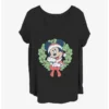 Promo 🎁 Disney Mickey Mouse Mickey Christmas Wreath 🌟 Girls T-Shirt Plus Size ✔️