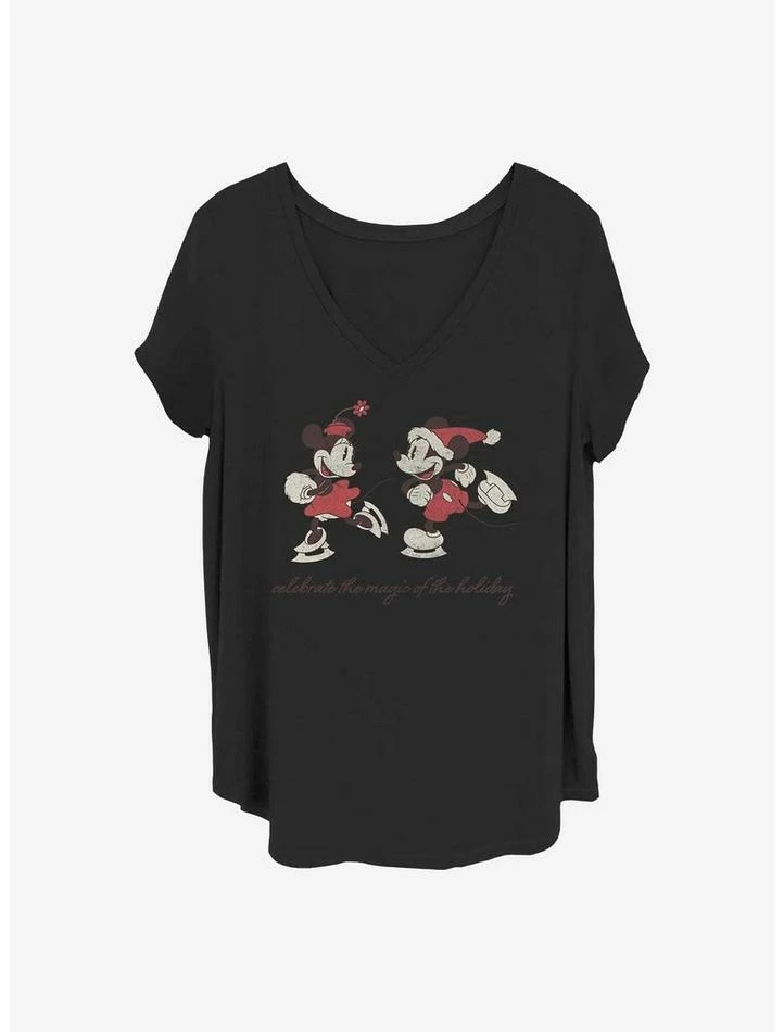 Cheapest ⭐ Disney Mickey Mouse Vintage Holiday Skaters Girls T-Shirt Plus Size ⭐ 1 Cheapest ⭐ Disney Mickey Mouse Vintage Holiday Skaters Girls T-Shirt Plus Size ⭐