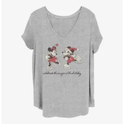 Promo 🧨 Disney Mickey Mouse Vintage Holiday Skaters Girls T-Shirt Plus Size 🤩