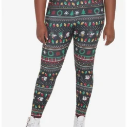 Cheapest ✨ Her Universe Disney Holiday Mickey Mouse & Friends Fair Isle Leggings Plus Size 👍