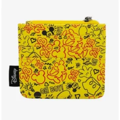 Promo 💯 Disney Mickey Mouse Icon Doodles Collage Wallet Id Zip Top 👏 -Mickey Mouse Store 19621492 av2