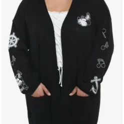 Flash Sale β¨ Disney Steamboat Willie Icons β€οΈ Girls Open Cardigan Plus Size π₯