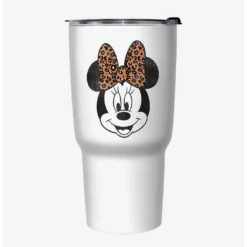 New 💯 Disney Mickey Mouse Minnie Leopard Bow Travel Mug 🌟