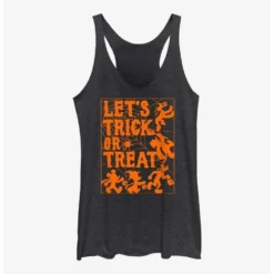 New ❤️ Disney Mickey Mouse Let's Trick or Treat Spiderweb ✨ Girls Tank ⌛