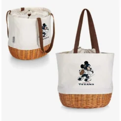 Discount 👍 Disney Mickey Mouse NFL Houston Texans Canvas Willow Basket Tote ✨ -Mickey Mouse Store 19831745 av4