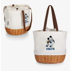 Cheapest 🔥 Disney Mickey Mouse NFL Indianapolis Colts Canvas Willow Basket Tote ✔️ -Mickey Mouse Store 19831753 av4