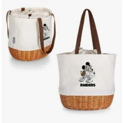 Buy ⭐ Disney Mickey Mouse NFL Las Vegas Raiders Canvas Willow Basket Tote 😉 -Mickey Mouse Store 19831777 av4