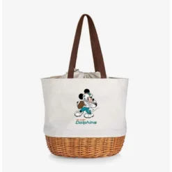 Cheap 🎁 Disney Mickey Mouse NFL Miami Dolphins Canvas Willow Basket Tote 👍