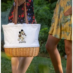 Best Pirce 😉 Disney Mickey Mouse NFL New Orleans Saints Canvas Willow Basket Tote 🔥 -Mickey Mouse Store 19831825 av3