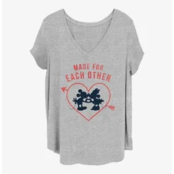 New 🔔 Disney Mickey Mouse Made For Each Other 🤩 Girls T-Shirt Plus Size ✨