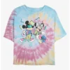 Hot Sale 🔔 Disney Mickey Mouse 80's Minnie and Mickey Tie Dye Crop 👏 Girls T-Shirt ⭐