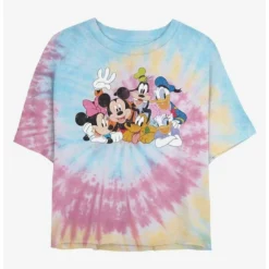 Coupon 🛒 Disney Mickey Mouse Friends Tie Dye Crop Girls T-Shirt 🎉