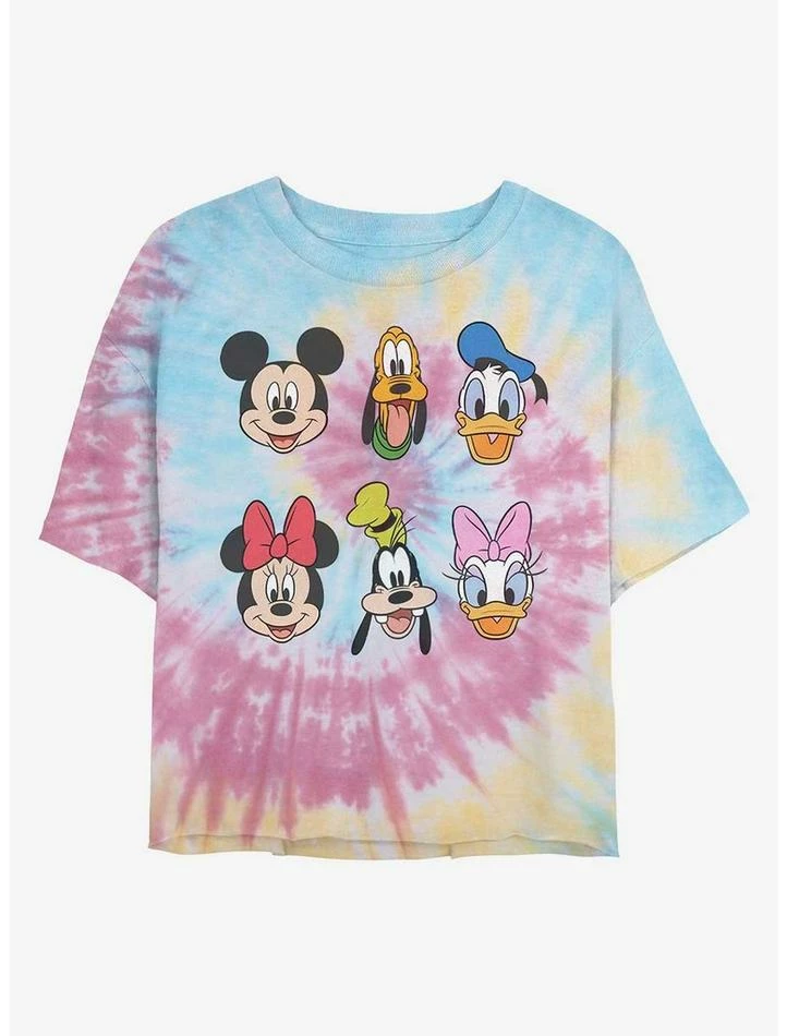 Cheap π Disney Mickey Mouse Friends Faces Tie Dye Crop Girls T-Shirt π 1 Cheap π Disney Mickey Mouse Friends Faces Tie Dye Crop Girls T-Shirt π