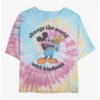 New 🧨 Disney Mickey Mouse Kindness Tie Dye Crop 😉 Girls T-Shirt ✨