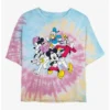 Discount ⌛ Disney Mickey Mouse Mickey and Friends Tie Dye Crop ✨ Girls T-Shirt 🔥