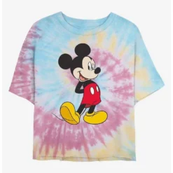 Cheapest ✔️ Disney Mickey Mouse Traditional Mickey Tie Dye Crop Girls T-Shirt 😀