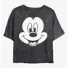 Wholesale 🔥 Disney Mickey Mouse Big Face Mickey Mineral Wash Crop Girls T-Shirt 😀
