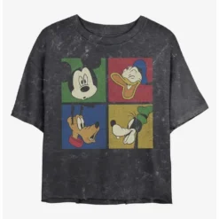 Cheap ✨ Disney Mickey Mouse Block Party Mineral Wash Crop Girls T-Shirt 😉
