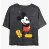 Best Pirce 🔔 Disney Mickey Mouse Classic Mickey Mineral Wash Crop Girls T-Shirt 😉