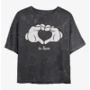 Deals 🎁 Disney Mickey Mouse Glove Heart Mineral Wash Crop Girls T-Shirt 🎉
