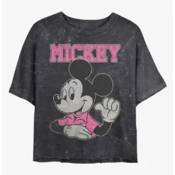 Deals 🧨 Disney Mickey Mouse Jumbo Mickey Mineral Wash Crop Girls T-Shirt 🎁
