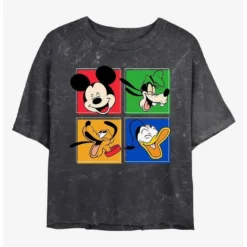 Best Sale 🔔 Disney Mickey Mouse Mickey and Friends Mineral Wash Crop Girls T-Shirt ✔️