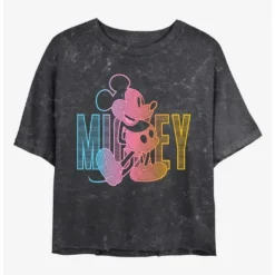 Best deal 🛒 Disney Mickey Mouse Mickey Pose Mineral Wash Crop Girls T-Shirt ❤️
