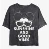 Budget ✔️ Disney Mickey Mouse Sunshine and Good Vibes Mineral Wash Crop 😉 Girls T-Shirt ⭐