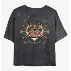 Hot Sale 🛒 Disney Mickey Mouse Tiger Spirit Mineral Wash Crop Girls T-Shirt 🔔
