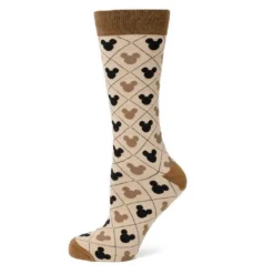 Hot Sale π Disney Mickey Mouse Silhouette Diamond Tan Socks π§¨