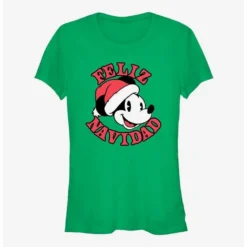 Outlet ✔️ Disney Mickey Mouse Feliz Navidad Merry ✨ Christmas in Spanish 🎁 Girls T-Shirt ✨