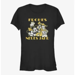 Deals 😀 Disney Mickey Mouse Frohes Neues Jahr Happy New Year in German Girls T-Shirt 🤩