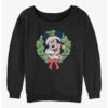 Best Sale 💯 Disney Mickey Mouse Christmas Wreath Girls Slouchy Sweatshirt 🛒