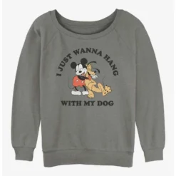 Flash Sale ✨ Disney Mickey Mouse 👏 Dog Lover Girls Slouchy Sweatshirt ⌛
