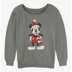 Best deal 😀 Disney Mickey Mouse Santa Hat Girls Slouchy Sweatshirt 🎁