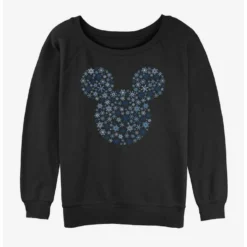 Best reviews of 🔥 Disney Mickey Mouse Snowflakes Ear Girls Slouchy Sweatshirt 🤩