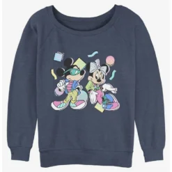 Best reviews of ❤️ Disney Mickey Mouse 80's Couple 🤩 Girls Slouchy Sweatshirt ⌛