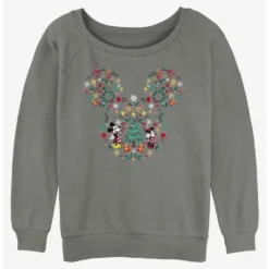 Deals 🧨 Disney Mickey Mouse Holiday Icon Ear Fill Girls Slouchy Sweatshirt 😀