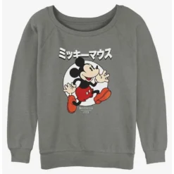 Deals 🔔 Disney Mickey Mouse Original Mouse in Japanese ✨ Girls Slouchy Sweatshirt ❤️