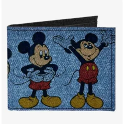 Best reviews of 🌟 Disney Mickey Mouse 4 Mousercise Poses Denim Canvas Bifold Wallet ⭐