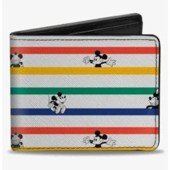 Deals 😍 Disney Mickey Mouse Poses Stripes Bifold Wallet 😍