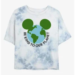 New ⌛ Disney Mickey Mouse Be Kind To Our Planet Tie-Dye 🌟 Girls Crop T-Shirt 🛒