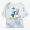 Best Sale ✔️ Disney Mickey Mouse Big Donald & Daisy Tie-Dye Girls Crop T-Shirt 😍
