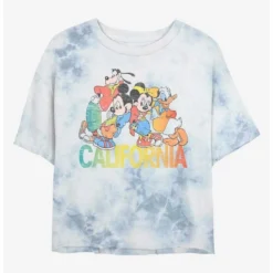 Flash Sale 💯 Disney Mickey Mouse Cali Group Tie-Dye 🔔 Girls Crop T-Shirt ✨