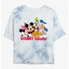 Cheapest ❤️ Disney Mickey Mouse Disney Squad Tie-Dye 😀 Girls Crop T-Shirt ✨